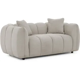 s-style möbel Couch Strukturstoff 2-Sitzer Braun