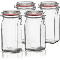 BigDean 4er Set Vorratsgläser 1,5L - Einmachgläser mit Deckel