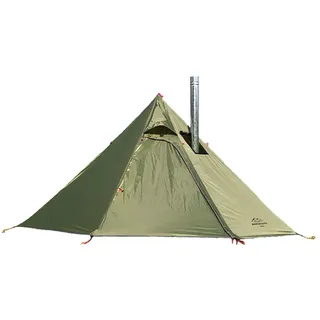 Vilemoon Tipi Heißzelt mit feuerhemmendem Ofenheber für Rauchrohre, 3~4 Personen, leicht, Tipi-Zelte für Familienteam, Outdoor, Rucksackreisen, Camping, Wandern (grün)