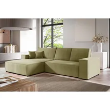 Fun Möbel Ecksofa Stoff 2-Sitzer Grün
