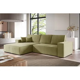 Fun Möbel Ecksofa Stoff 2-Sitzer Grün