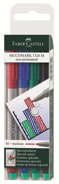 Faber-Castell MULTIMARK Marker 4 Stück(e) Schwarz, Blau, Grün, Rot