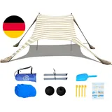 Strandzelt 2X2.1 M Pop-Up LSF 50 Sonnenschutz, Anti-Wind Strandmuschel Mit Eisen