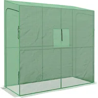 Outsunny Foliengewächshaus 2 Türen winddichtes Tomatenhaus mit Seitenfenster UV-Schutz für Garten PE grün   Aosom.de