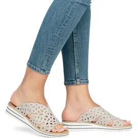 Rieker Damen Pantolette breiter Riemen mit Strass schmale Weite V0689, Größe:41 EU, Farbe:Beige - Beige - 41