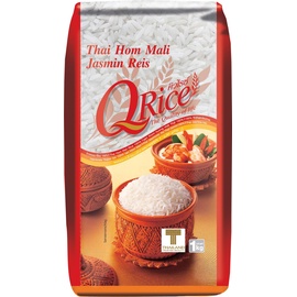 Q Rice Jasminreis – 100% duftender Langkorn Reis – Thai Hom Mali - 3 x 1 kg