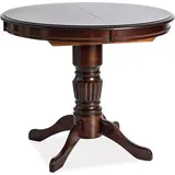 Esstisch Küchentisch Margo 90-125x90x75cm Nussbaum dunkel ausziehbar Jugendstil - Braun