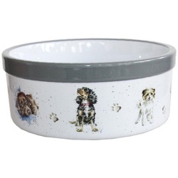 Wrendale Futternapf Wrendale Designs Keramik Hunde-Fressnapf - ca. 15 cm D, Keramik weiß