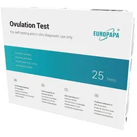 EUROPAPA Fruchtbarkeitstracker Ovulationstest für Eisprung, 25 stk 25-tlg., für Frauen 25 mIU/mL Empfindlichkeit, Fruchtbarkeitstest
