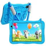 PRITOM 10 Zoll Android 15 Kinder Tablet mit Elternkontrolle,1280x800 HD IPS Tablet (10-Zoll-Kindertablet", Android-Betriebssystem, (WiFi 6,Vorinstallierte Lernapps,stoßfest,6000 mAh) blau