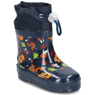 Playshoes Gummistiefel Halbschaft gefüttert Regenstiefel, Marine Waldtiere, 19 EU