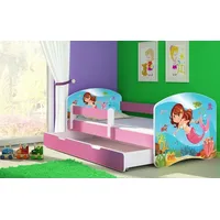 Luxusbetten24 Kinderbett Dream mit verschiedenen Motiven Mermaid - Rosa