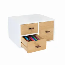Relaxdays Schubladenbox 28 x 24 x 18,5 cm 1-tlg. weiß/natur