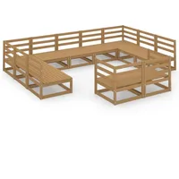 vidaXL 11-tlg Garten-Lounge-Set Massivholz Kiefer Modell 42