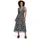 Cartoon Midikleid Druck Schwarz/Weiß 36