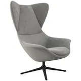 FLEXLUX Ohrensessel »Stilo Relaxsessel, TV-Sessel«, Solitär, Stil-Ikone, drehbar, Fuß schwarz grau