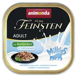 animonda Vom Feinsten Adult mit Milkies-Saucen 100g Schale Katzennassfutter 32 x 100 Gramm Kaninchen in Sahnesauce