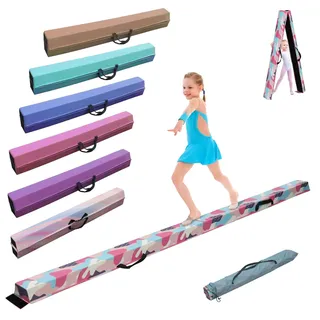 SportBob schwebebalken Kinder Schwebebalken klappbar Balken Gymnastik 240cm PU Leder schwebebalken für zuhause balancierbalken Balance Beam Training Beam für Kinder, Fitness/Training/Turnen