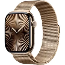 Apple Watch Series 10 GPS + Cellular 46 mm Titangehäuse gold Milanaise Armband gold S/M