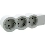 Legrand LEGRAND, Flache Steckdosenleiste, 3-fach Steckdose, Mehrfachsteckdose, ohne Kabel, Ultraweiß/Grau, 694573