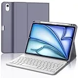 IVEOPPE Tastatur für iPad Air 11 2024, Hülle mit Tastatur für iPad Air 6. Generation (M2), Magnetisch Abnehmbare Bluetooth QWERTZ Tastatur für iPad Air 6 11 Zoll 2024, Lila