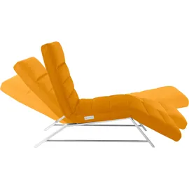 W.Schillig Relaxliege daily dreams Leder, Polyester 65 x 91 x 170 cm gelb mit Kissen