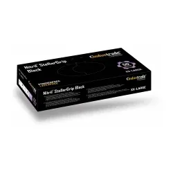 Meditrade Nitril StellarGrip Einmalhandschuhe, puderfrei, schwarz 1292XXL , 1 Karton = 10 Packungen à 50 Einmalhandschuhe, Größe XXL