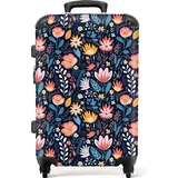 NoBoringSuitcases.com NoBoringSuitcases.com® Handgepäck, Hartschalenkoffer mit TSA Schloss, Trolley, Reisekoffer, Carry on, Rollkoffer, Klein oder Mittelgroß Rosa Orange