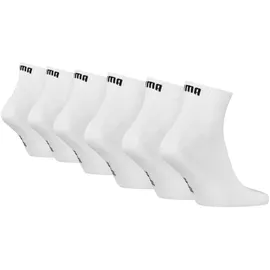 Puma Socken Quarter Plain ECOM 6er Pack Weiß 43-46