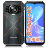 Doogee S Cyber Rugged Smartphone ohne Vertrag (2024), 10800mAh Akku / 33W Simlockfreie Handys, 20GB + 256GB, Robustes 4G, 50MP Kamera + 16MP Outdoor Handy, Android 14 6.58 Zoll FHD+, NFC Rot