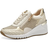 Marco Tozzi Damen Wedge Sneaker Freizeit mit Keilabsatz, Beige (Cream Comb), 39