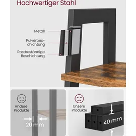 VASAGLE Bücherregal 56 x 34 x 137,5 cm Braun-Schwarz