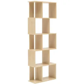 Mobili Rebecca – Rebecca Mobili Bücherregal Regal 5 Fächer Holz, Beige, Mordern 172,5x60x24