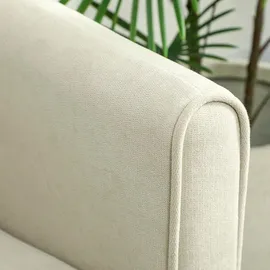 Homcom Sofa 2-Sitzer 124 cm Kleine Couch mit Armlehne, Samtoptik, Cremeweiß - Weiß