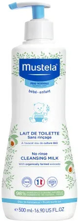 Mustela Reinigungsmilch Ohne Abspülen Mit Avocado Bio Pumpflakon 500ml
