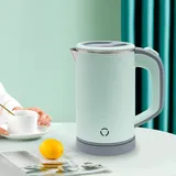 800ML Reisewasserkocher, Edelstahl Mini Wasserkocher, 5 Minuten schnelles Kochen Tragbarer Wasserkocher, Reise Wasserkocher mit Kesselbasis, Abschaltautomatik und Überhitzungsschutz, 600W (Grün)