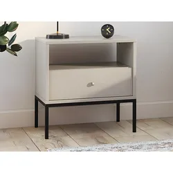 2er-Set Nachttische mit 1 Schublade & 1 Ablage - Beige - BOGDAN