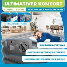 Kesser KESSER® Aufblasbare Matratze Luftbett mit eingebauter elektrischer Pumpe integrierte erhöhte aufblasbare Matratze für Übernachtungsgäste mit Aufbewahrungstasche