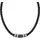 Tom Tailor Kette mit Anhänger Edelstahl Kautschuk Leder Schwarz
