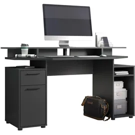 trendteam Schreibtisch - Büro - Commander - Aufbaumaß (BxHxT) 160 x 88 cm - Farbe Anthrazit - 214100821