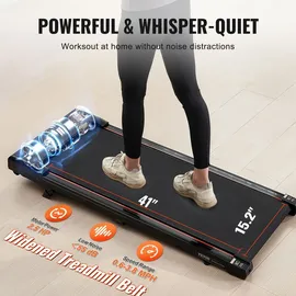 Vevor 120 kg Last Walking Mat Schreibtisch-Rennmaschine mit Neigung, tragbare Büro-Gehmatte mit Fernbedienung, LED-Bildschirm, Bluetooth