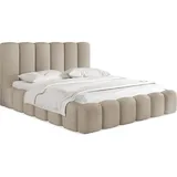WFL GROUP Polsterbett, Beige, Holz, 140x200 cm, Schlafzimmer, Betten, Polsterbetten