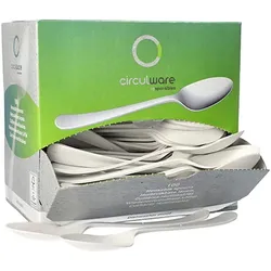 100 Löffel (Mehrweg), Bio-PP 19,7 cm weiss, extra stabil, in Spenderbox