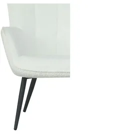 byLIVING Sessel UTA Bouclé 72 x 97 x 80 cm Off-White mit Hocker
