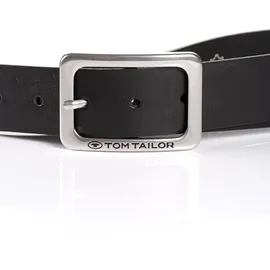 Tom Tailor Ledergürtel in unifarbenem Design Modell 'EVE', Black, 90