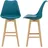 [en.casa] Barhocker 2er Set 48 x 105 x 58 cm Türkis