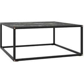 vidaXL Couchtisch Schwarz Marmor-Optik 80 x 80 x 35 cm