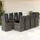 vidaXL 11-tlg. Garten-Bistro-Set mit Kissen Grau Poly Rattan