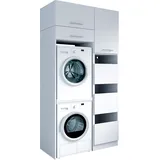 laundreezy Mehrzweckschrank-Set 118 x 238 x 68 cm Weiß