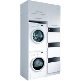laundreezy Mehrzweckschrank-Set 118 x 238 x 68 cm Weiß
